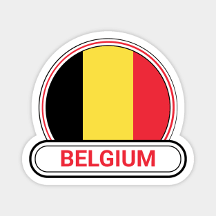 Belgium Country Badge - Belgium Flag Magnet