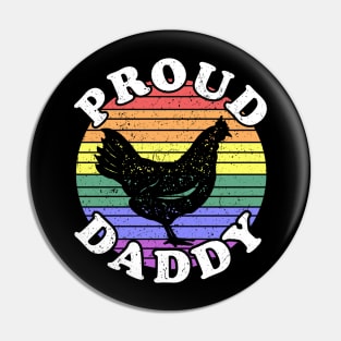 Retro LGBT Proud Chicken Daddy Pin