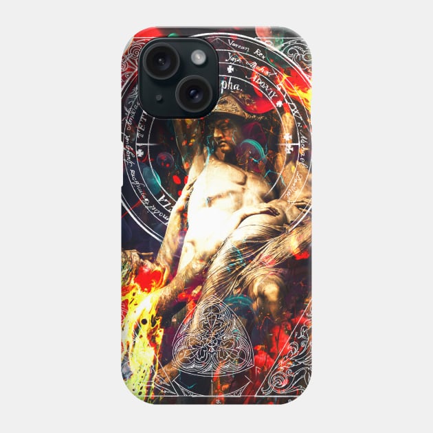 Greek Mythology Gods at War Goth Fire Sky Cosmic Creation Phone Case by Glass Table Designs