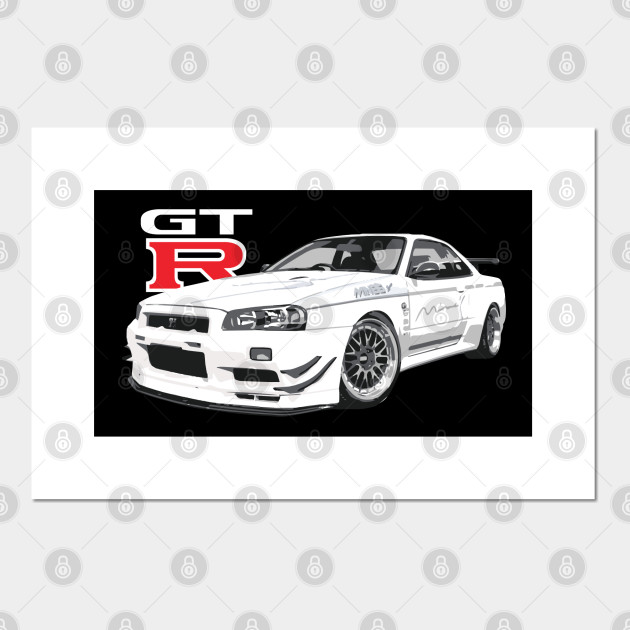 R34 Gtr Skyline V Spec Nissan Skyline Gtr R34 Posters And Art