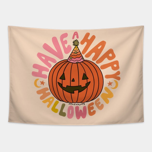 Happy Halloween Tapestry by Doodle by Meg