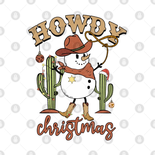 howdy christmas cowboy snowman by Mitsue Kersting