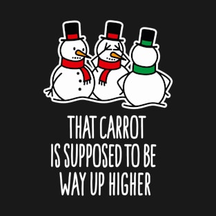 Funny Christmas gift snowman cartoon carrot penis T-Shirt