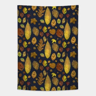 Nunnery leaves - blue Tapestry