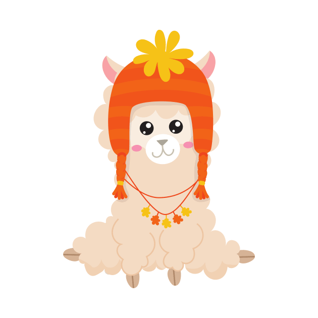 Autumn Llama, Cute Llama, Llama With Hat, Alpaca by Jelena Dunčević