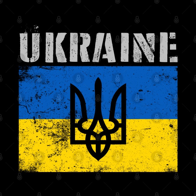 Ukraine Ukrainian Vintage Flag Pride by Jose Luiz Filho