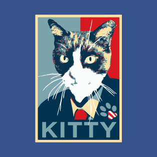 Cat running for president (Obama Hope logo) T-Shirt