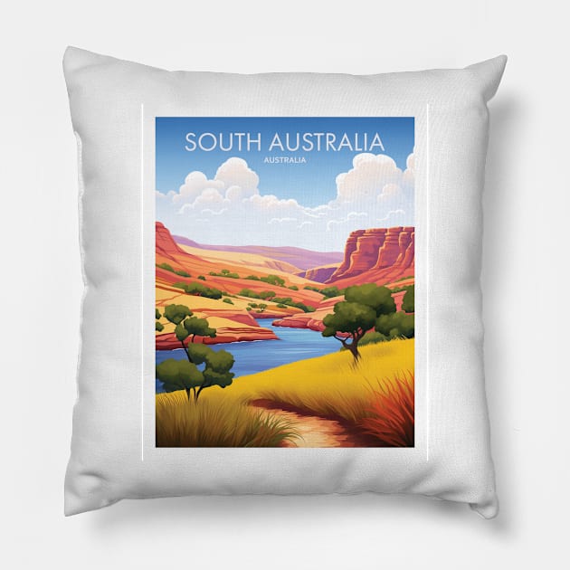 SOUTH AUSTRALIA Pillow by MarkedArtPrints