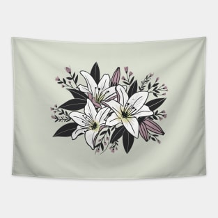 Floral Lily Bouquet Tapestry