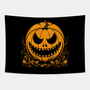 Grinning Halloween pumpkin Tapestry