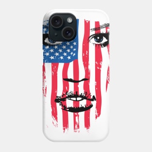 USA Patriot Woman Flag Warpaint July 4th Flag Phone Case