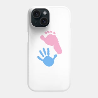 Baby foot and hand prints. Twin symbol Phone Case