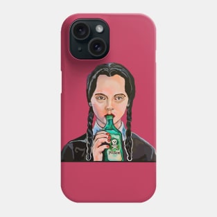 Wednesday Addams 'copium' drinking poison Phone Case