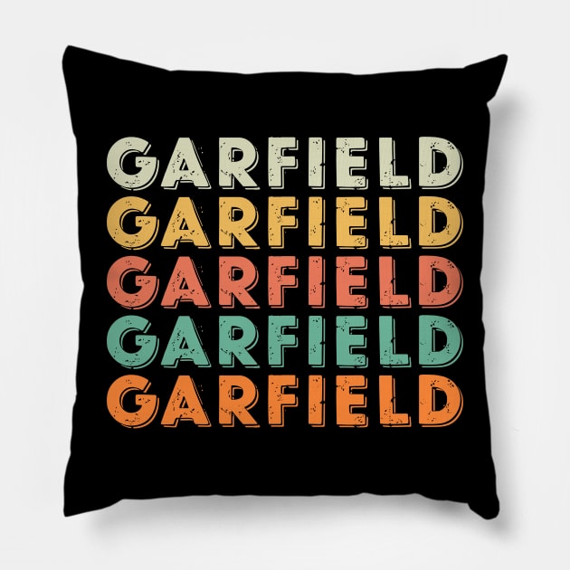 Garfield Name Retro Vintage T Shirt Garfield Name gift item Pillow by dkdesign96