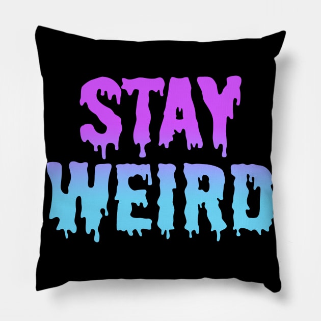 Stay Weird Emo Goth Aesthetic Pastel Goth Grunge Pillow by wbdesignz