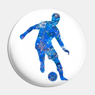 Soccer player blue art Pin