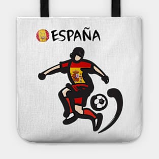 Dynamic Spain Soccer Player Pose V1-2 Tote