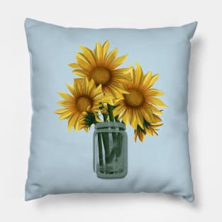 Sunflowers and Mason Jars Pillow