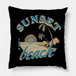 Sunset Beach 1974 Pillow