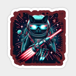 Galactic Guardian Cat: Space Sword Spectacle Magnet