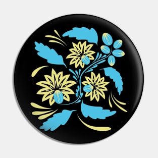 Folk flowers floral art print Flowers abstract art Pin