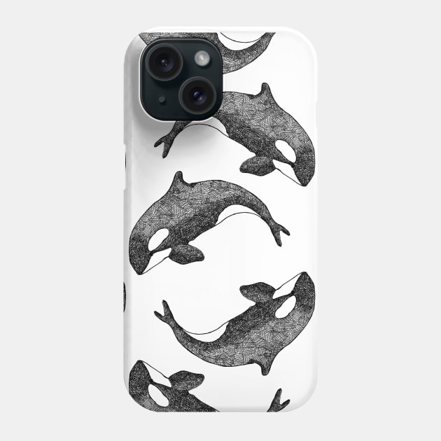 Dancing Orca - black Phone Case by TheAlbinoSnowman