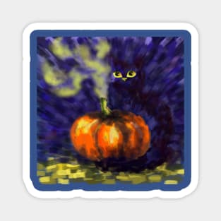 halloween cat pumpkin Magnet