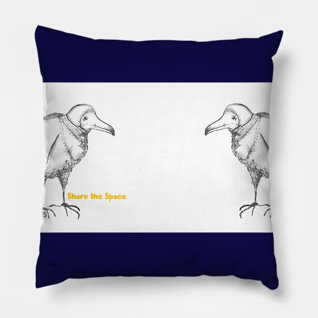 Share the Space... keep your distance... Pillow by jellygnomes