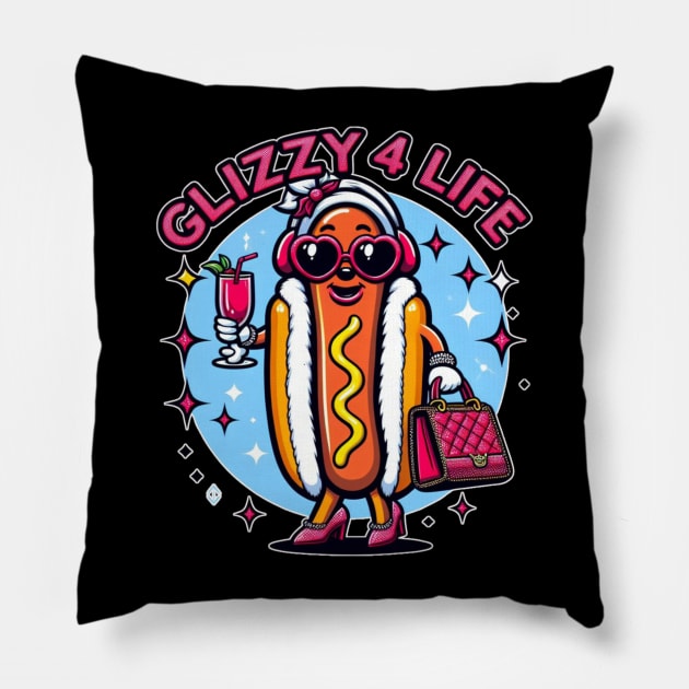 GLIZZY FOR LIFE GIRL GLIZZY GOBBLER Pillow by Truth or Rare
