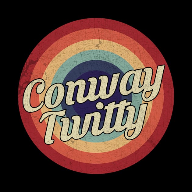 Conway Twitty - Retro Circle Vintage by Creerarscable