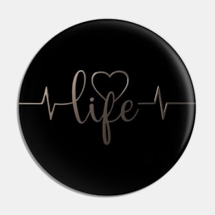 Life Love Heartbeat Pin
