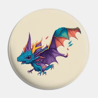 The flight of the colorful fantasy dragons Pin