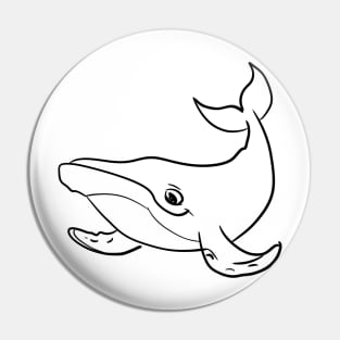 Stick figure whale Pin