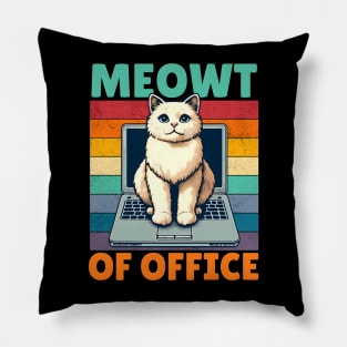 Meowt of Office - Cute Cat Pun design for Cat Lovers And office workers. Funny vacation. Pillow