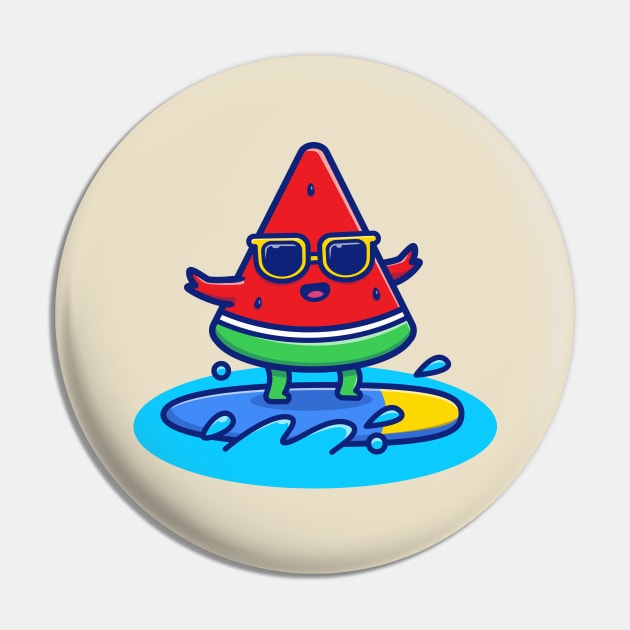 Cute Watermelon Surfing Pin by Catalyst Labs