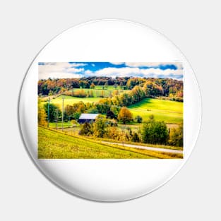 Autumn Farm Fall Scene Pin