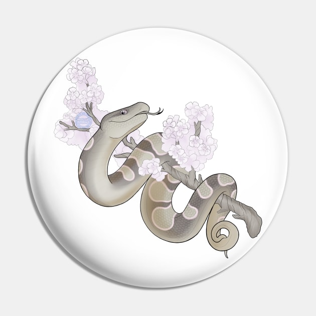 White Sakura Ball Python: Pewter Pin by kailanipinon