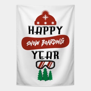 Happy Snowboarding Year Tapestry