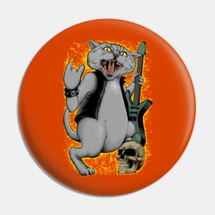 HEAVY METAL CAT Pin