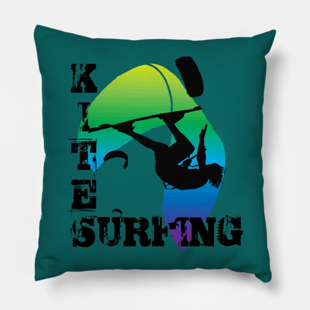 Kite Surfing WIth Freestyle Kitesurfer And Kite Pillow by taiche