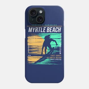 Retro Surfing Myrtle Beach, South Carolina // Vintage Surfer Beach // Surfer's Paradise Phone Case