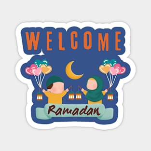 WELCOME RAMADAN,  kawaii cute shirt and merch for kids Magnet