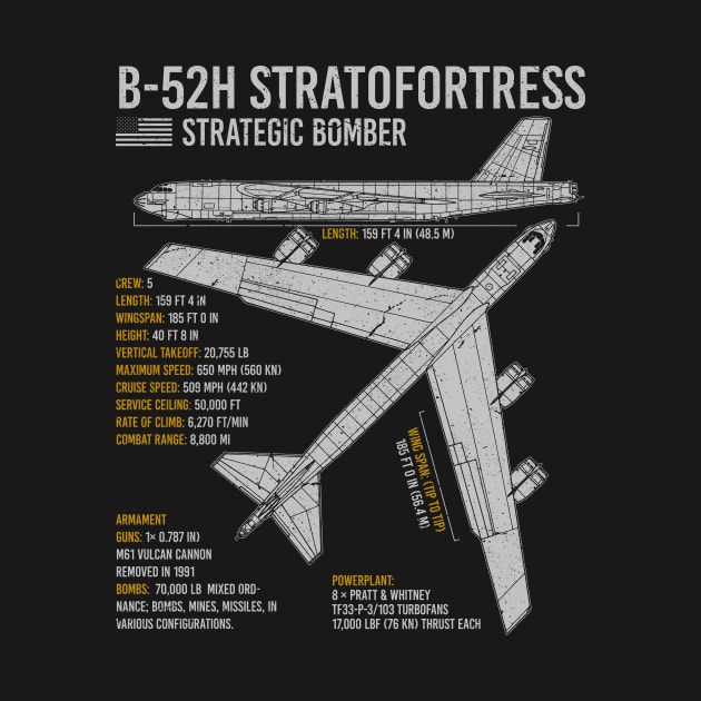 B-52 Stratofortress Blueprint American Bomber by BeesTeez