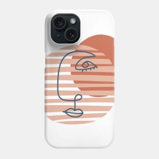 Abstract Face Line Art Modern Shapes Phone Case
