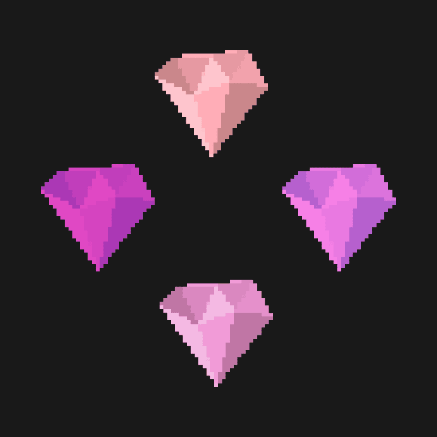 Pink Gems Pixel Art by christinegames