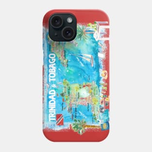 Trinidad Illustrated Travel Map with Roads and Highlights Phone Case