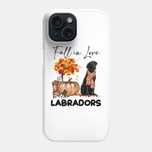 Fall In Love Scarf  Black Labrador Phone Case