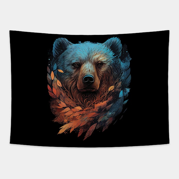 Bear head Tapestry by GreenMary Design