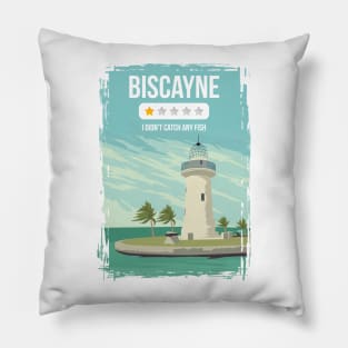 Biscayne Funny One Star Review National Park Travel Poster Florida Pillow