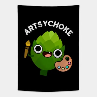 Artsychoke Funny Veggie Artichoke Pun Tapestry